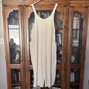 Cream Sleeveless Jumpsuit